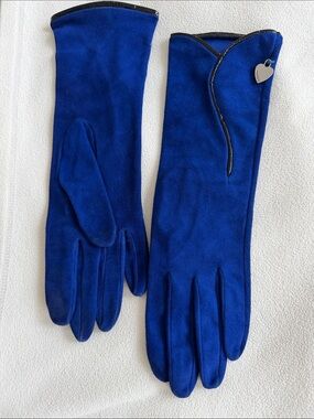 MOSCHINO WOMEN GLOVES BLUE SIZE 6 🇮🇹